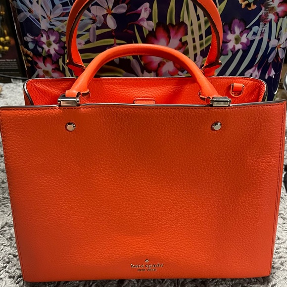 kate spade Handbags - Bright Orange Kate Spade Bag W/ Cross Strap